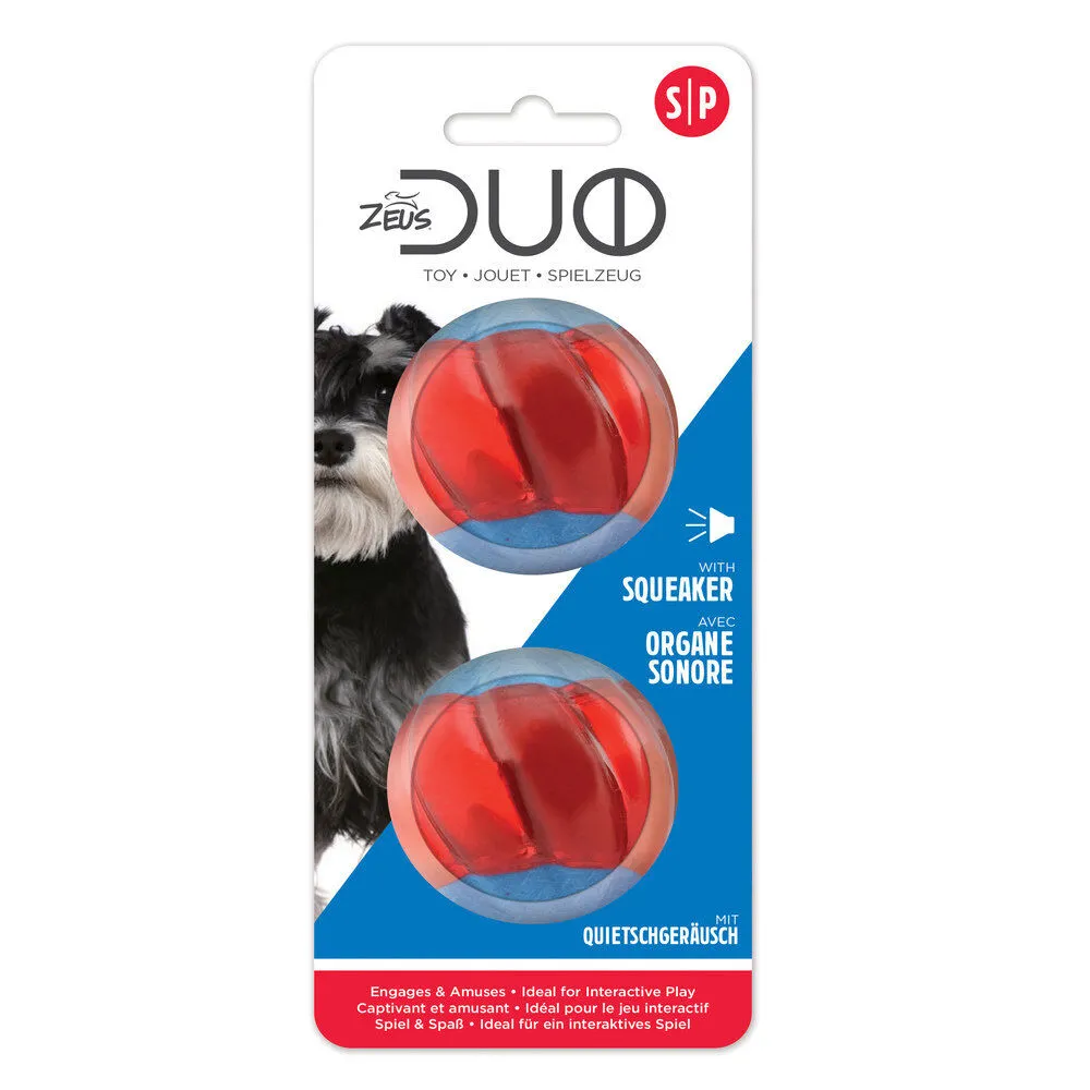 Zeus Duo Ball avec siffleur 2pc - 5 cm