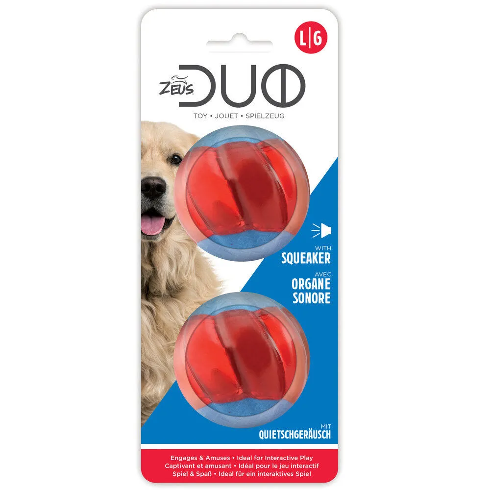 Zeus Duo Ball avec siffleur 2pc - 6,3 cm