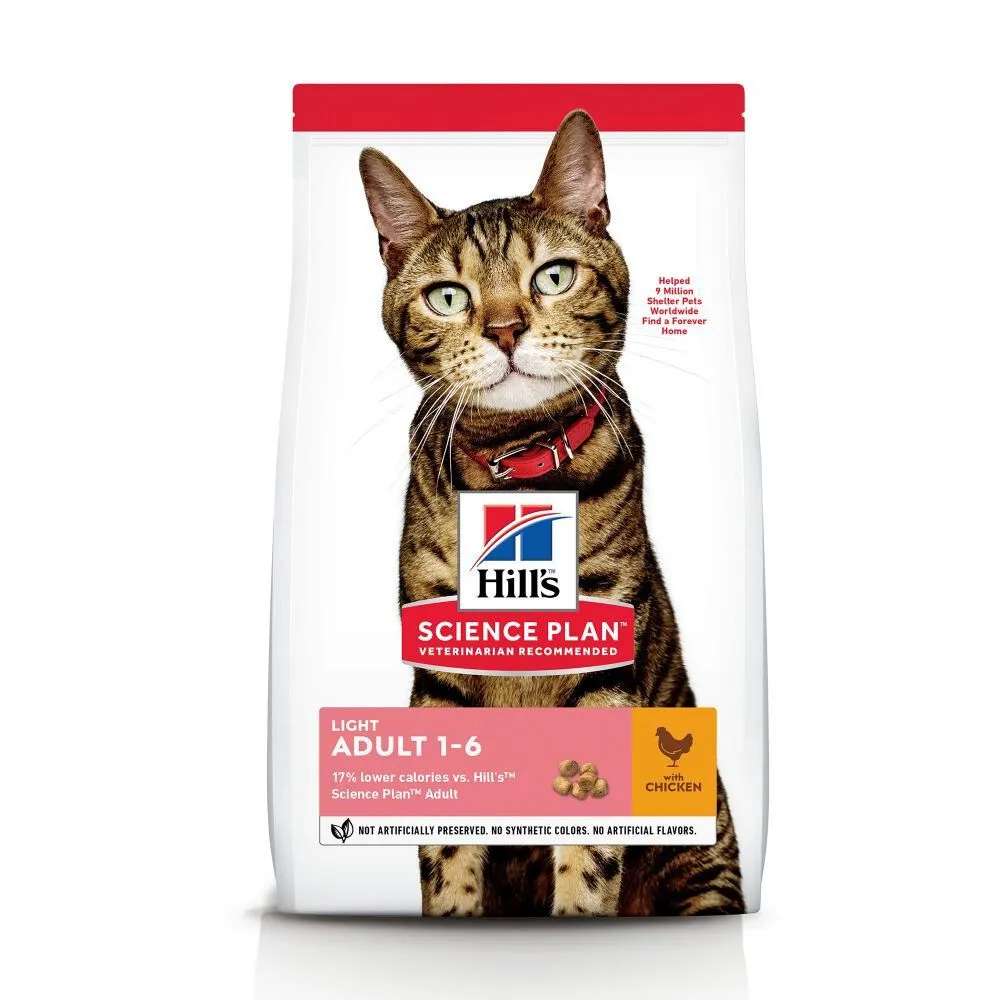 Hill's Science Plan - Adult Light Croquettes Pour Chat Au Poulet -  3kg