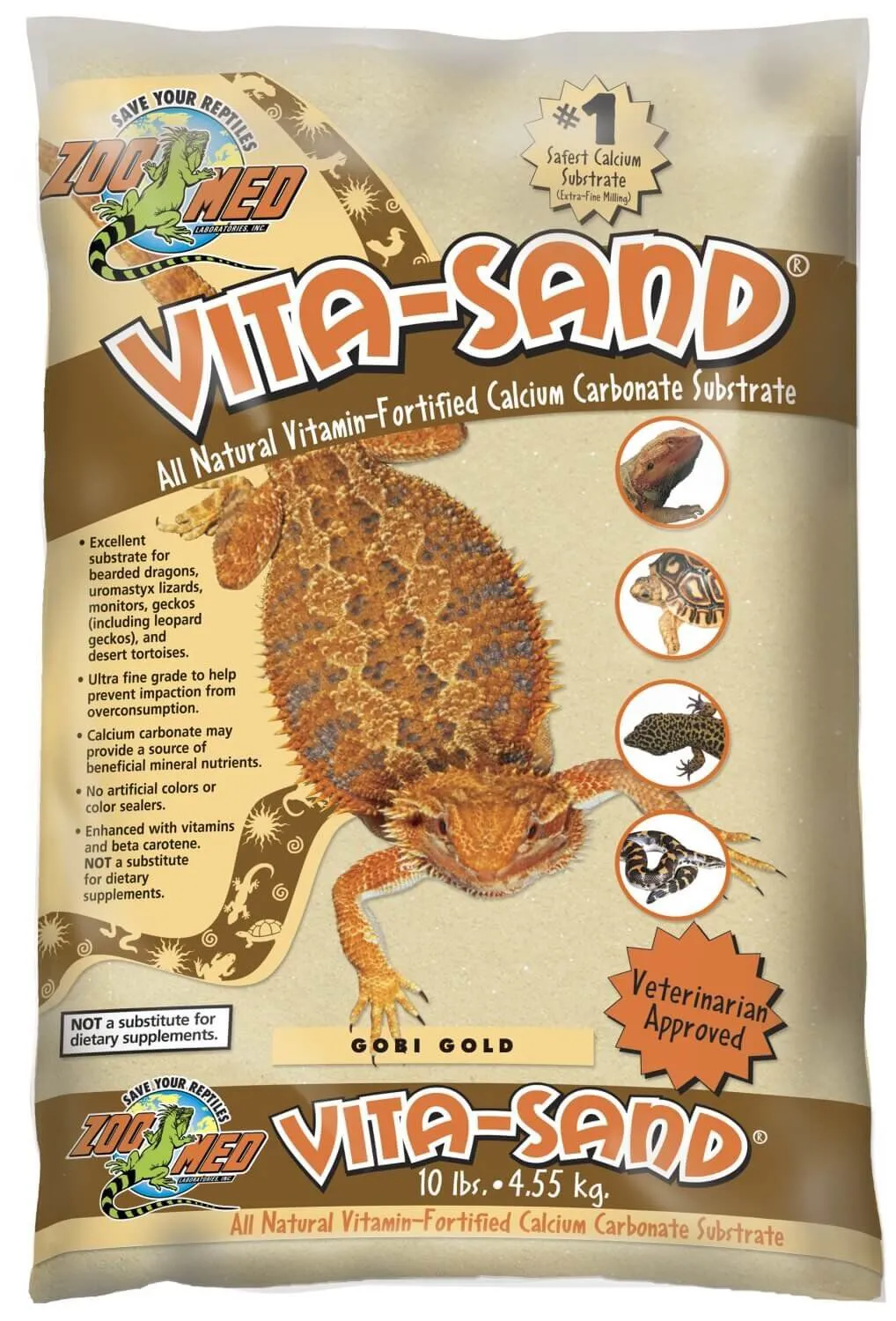 Zoomed - Sable Vita-Sand Gobi Gold pour Reptiles - 4,5Kg