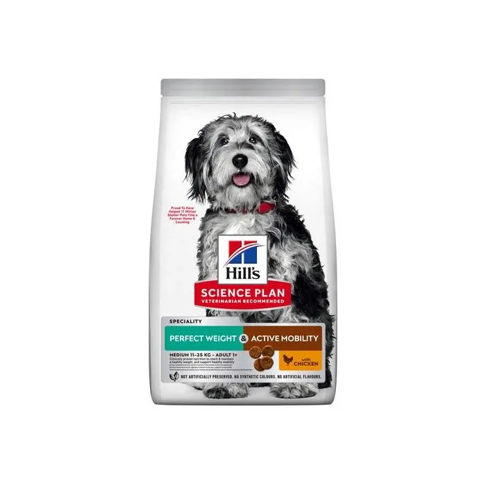 Hill's Science Plan Perfect Weight & Active Mobility Croquettes Pour Chien Adulte Medium Au Poulet 2,5kg
