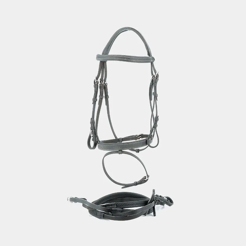Privilege Equitation - Bridon Grandville combiné avec rênes noir