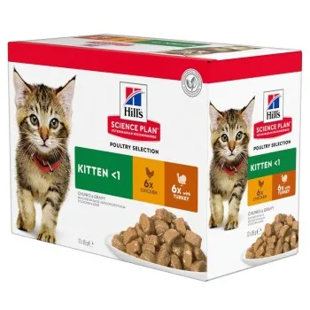 Hill's Science Plan Kitten Multipack Dinde et poulet 12x85 g