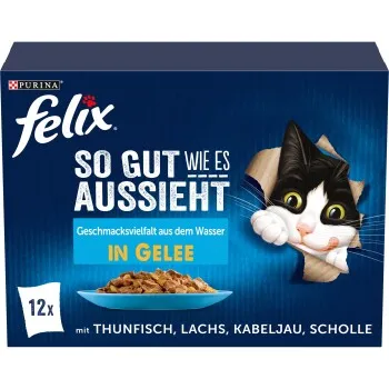 Felix Aussi bon que beau 12 x 85 g Variété de saveurs aquatiques