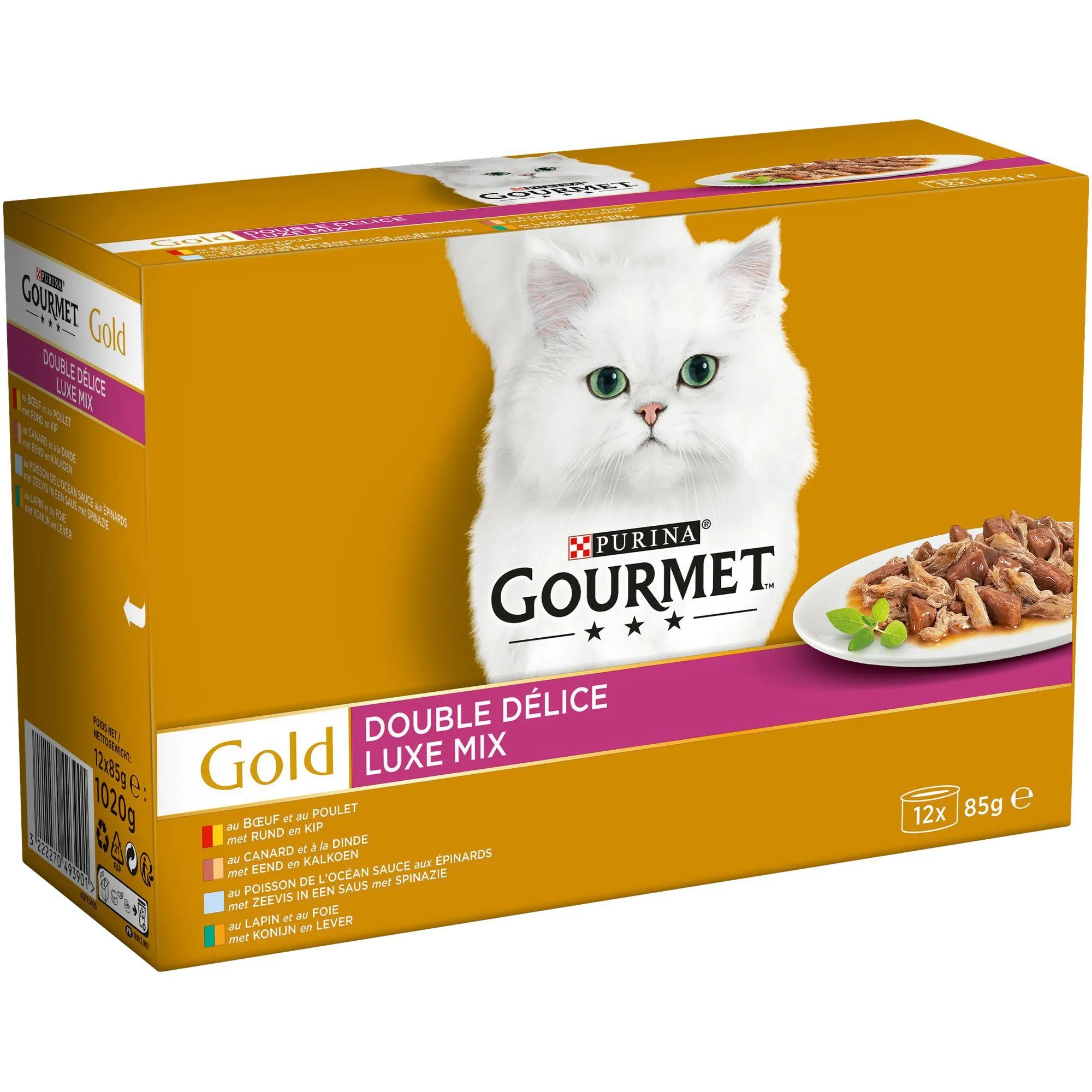 Gourmet - Boîte Gold Double Délice pour Chat - 12x85g