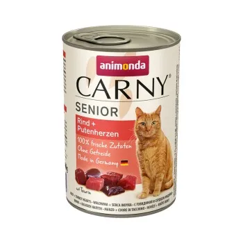 animonda Carny nourriture humide pour chat senior 6x400 g Bœuf et cœurs de dinde