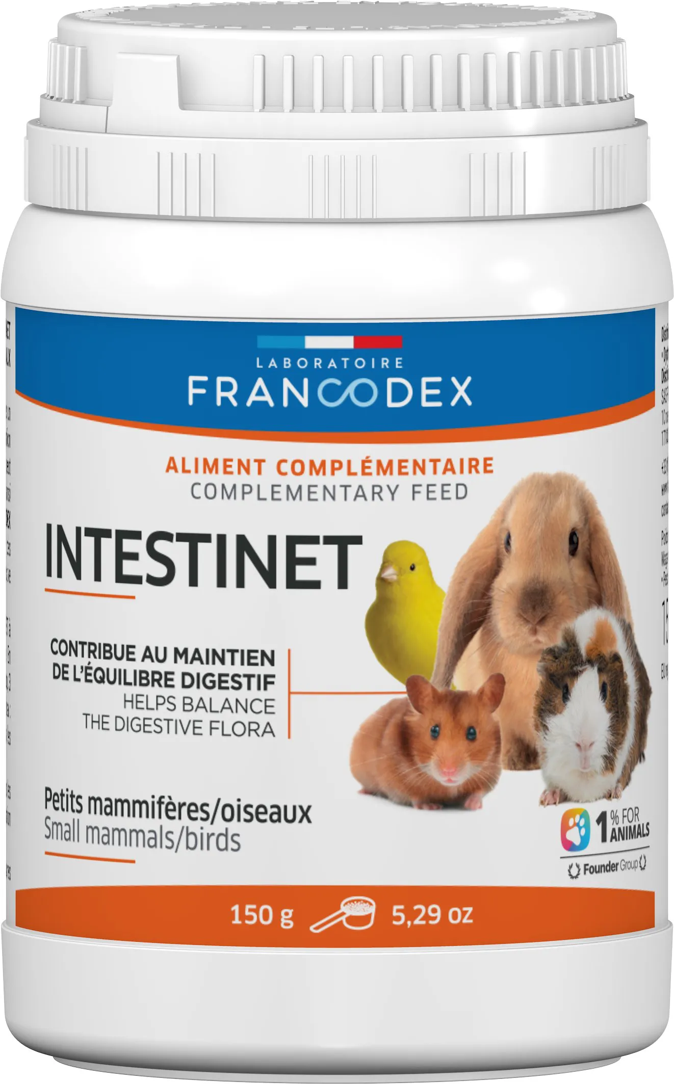Francodex - Aliment Intestinet qui maintien l'Équilibre Digestif pour Rongeur - 150g