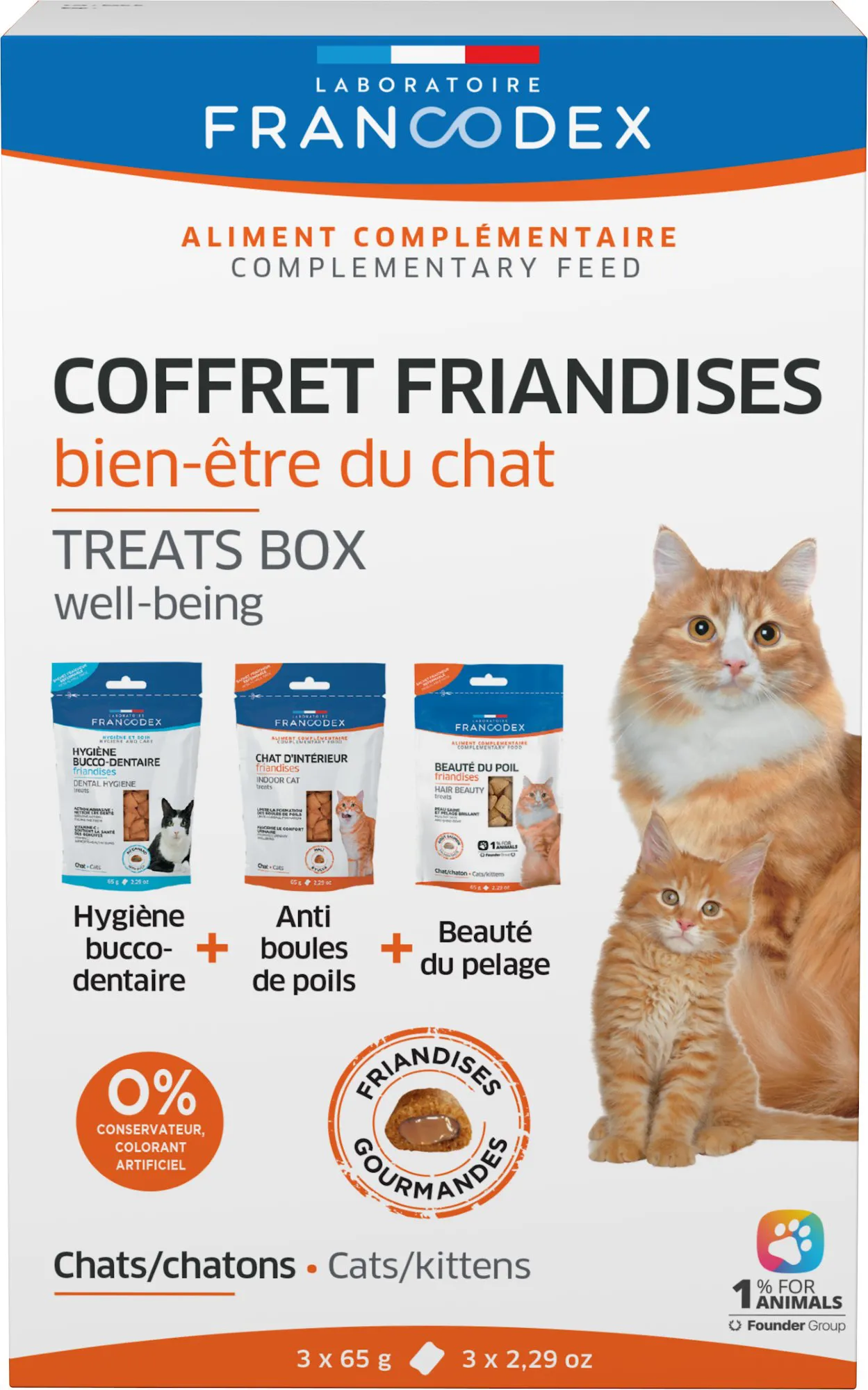 Francodex - Coffret Friandises Bien-être du Chats - 3x65g