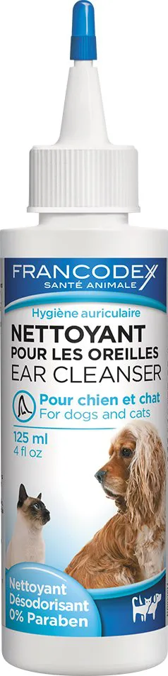 Francodex - Nettoyant pour les Oreilles pour Chien et Chat - 125ml