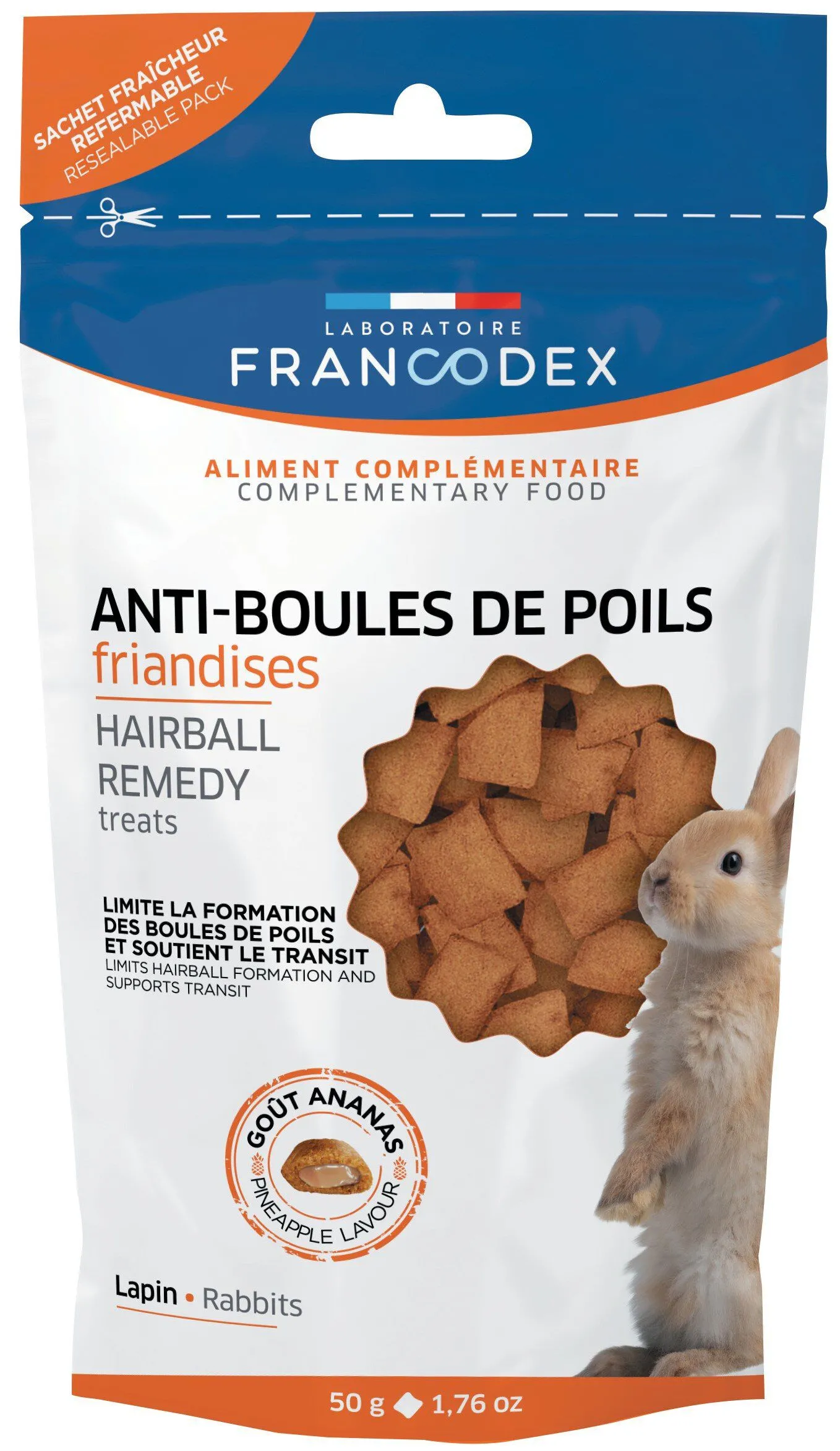 Francodex - Friandises Anti-Boules Poils pour Lapins - 50g
