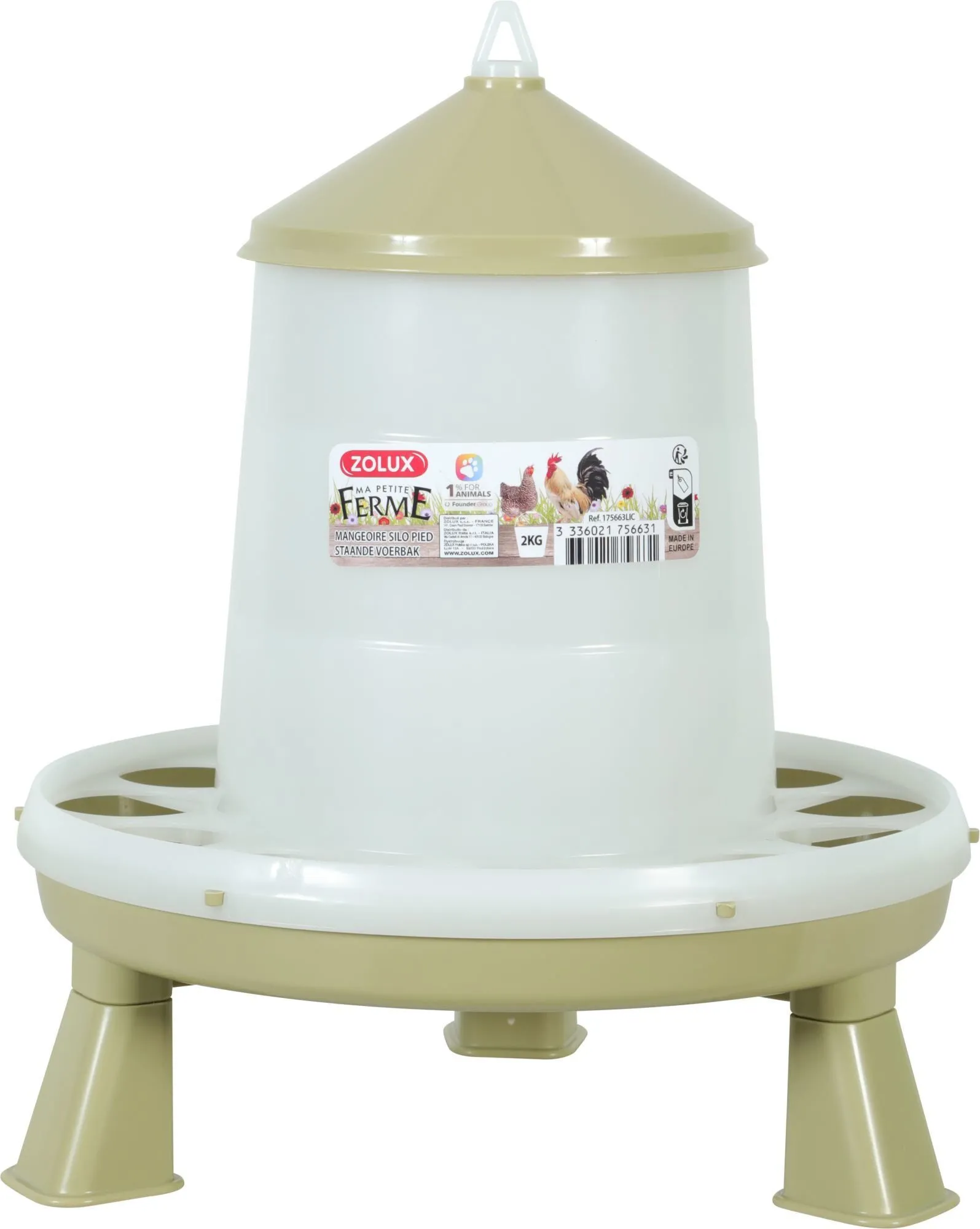 Zolux - Mangeoire Silo Lichen sur Pied pour Basse Cour - 2Kg