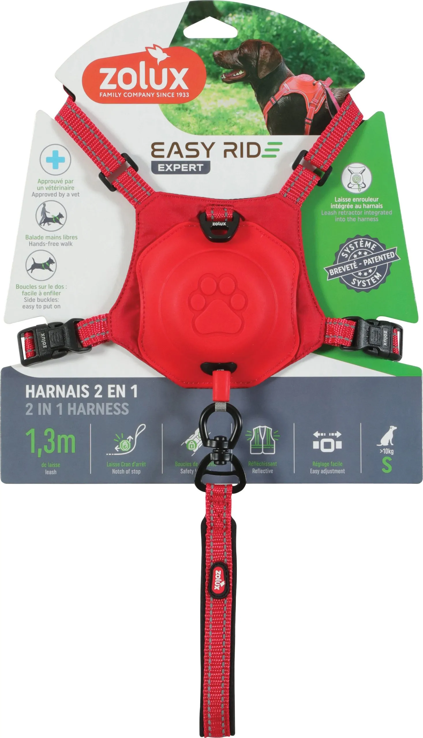 Zolux - Harnais Easyride Rouge pour Chiens