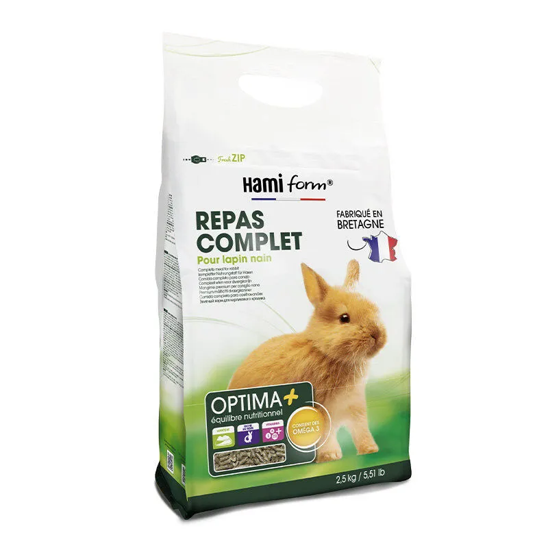 Hamiform - Repas Premium Optima+ pour Lapin Nain - 2,5Kg