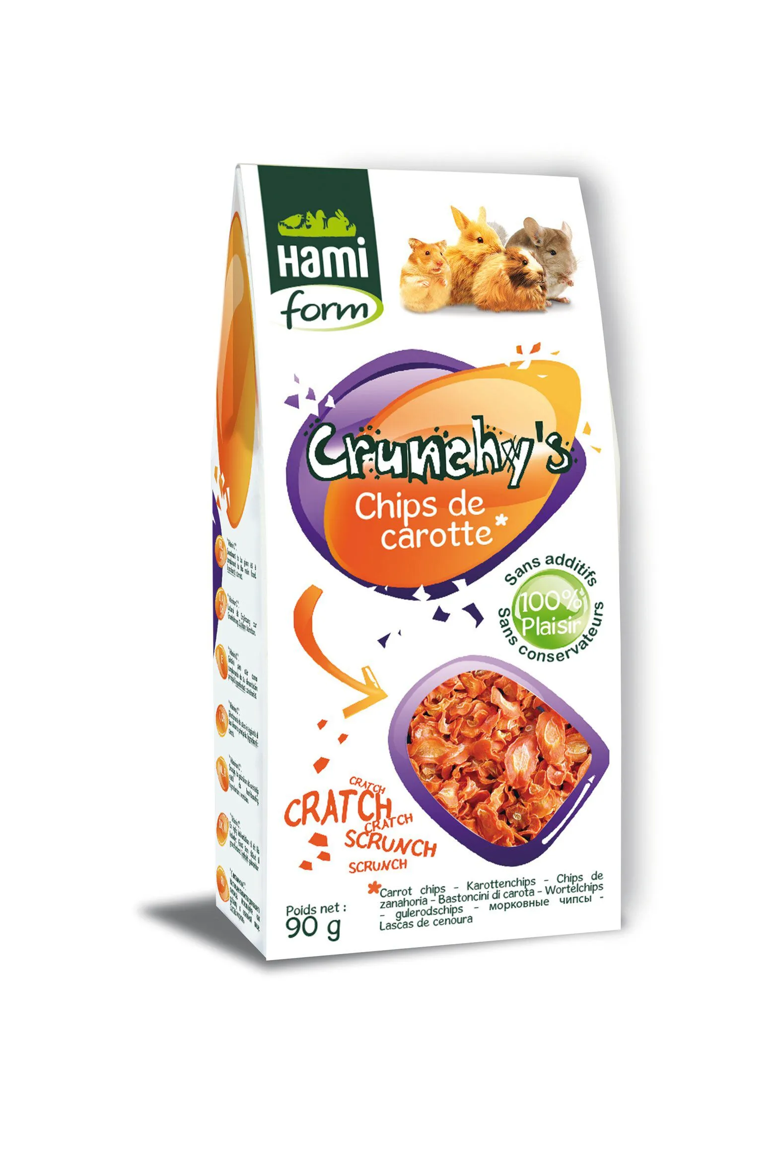 Hamiform - Crunchy's Chips de Carotte pour Rongeur - 90g