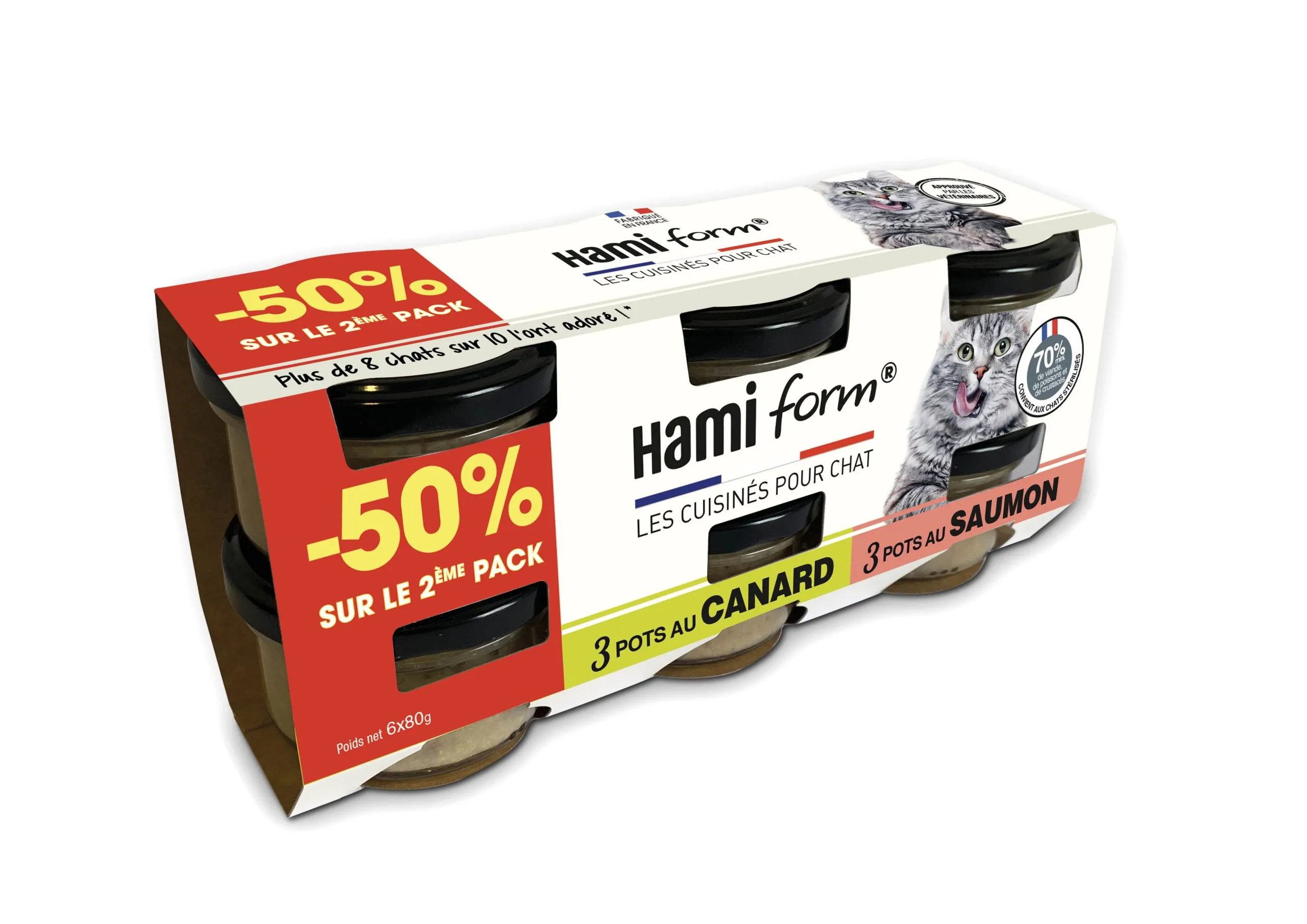 Hamiform - Recettes Mixtes Terroir et Mer Canard et Saumon - 6x80g / - 50% sur le 2ème