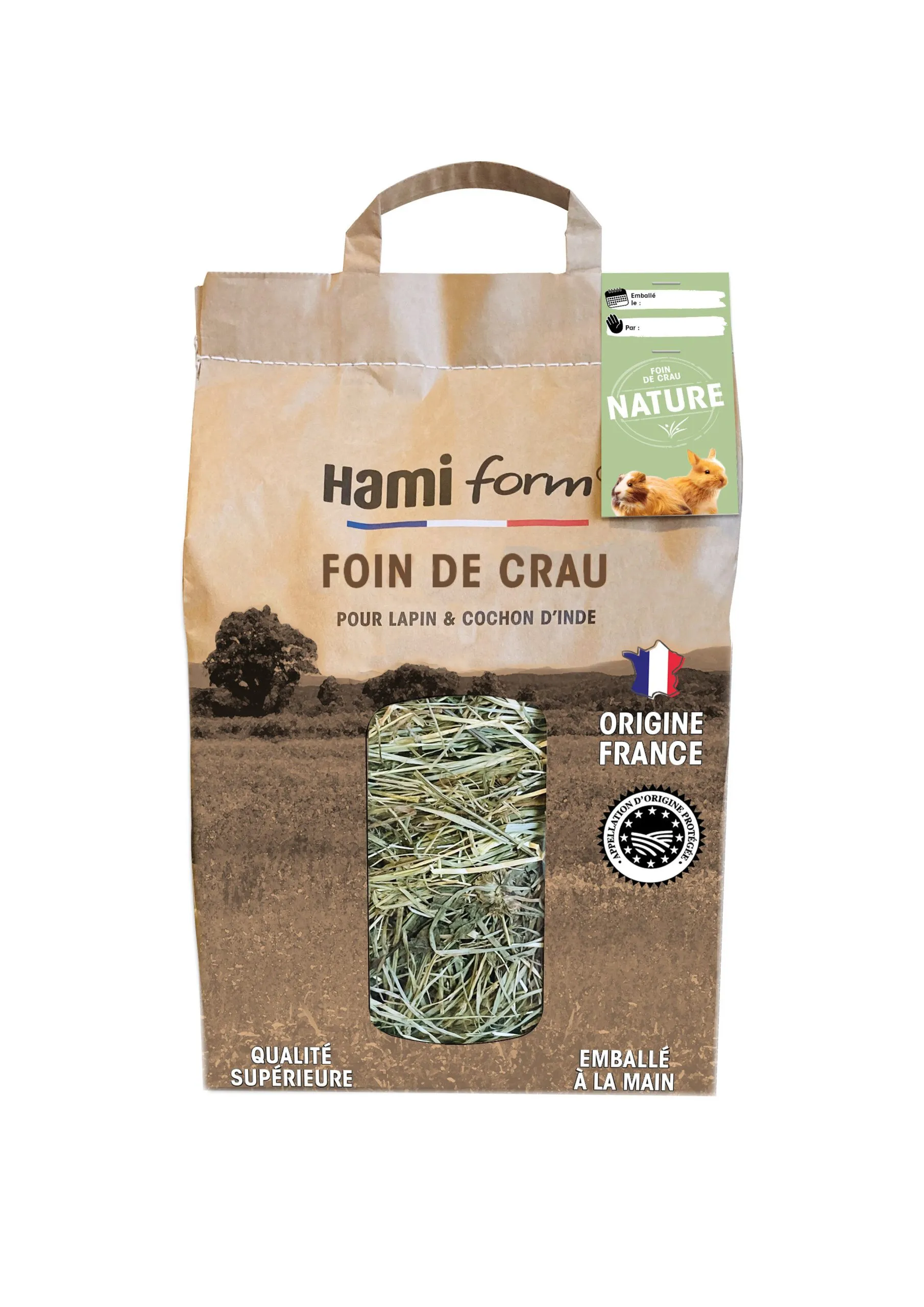 Hamiform - Foin de Crau Nature pour Lapin et Cochon d'Inde - 8,5L
