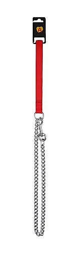Animalis - Laisse Métal Forte Confort 25mm et 75cm pour Chien - Rouge