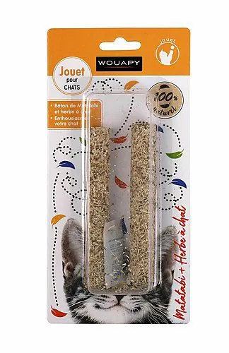 Wouapy - Jouet Baton avec Herbe à Chat et Matatabi pour Chat