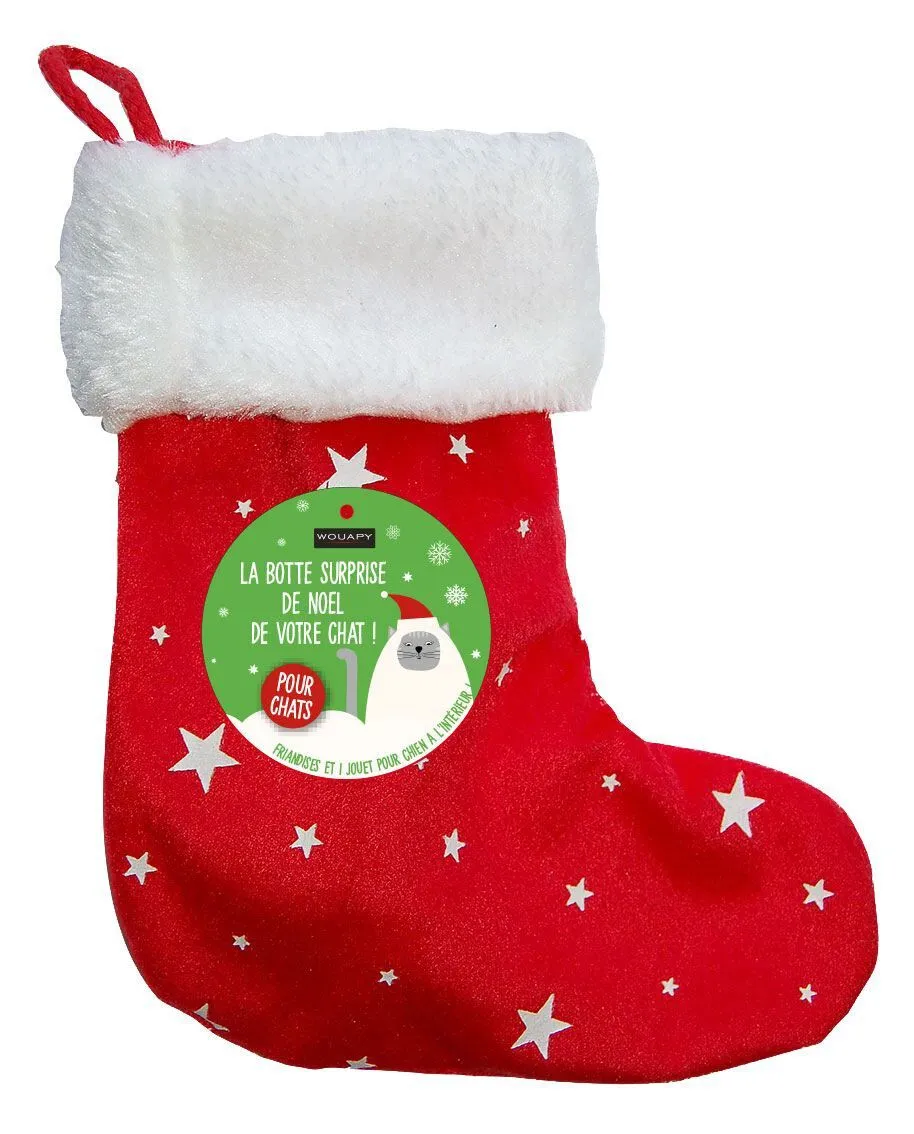 Wouapy - Botte Noel Friandise + Jouet pour Chat