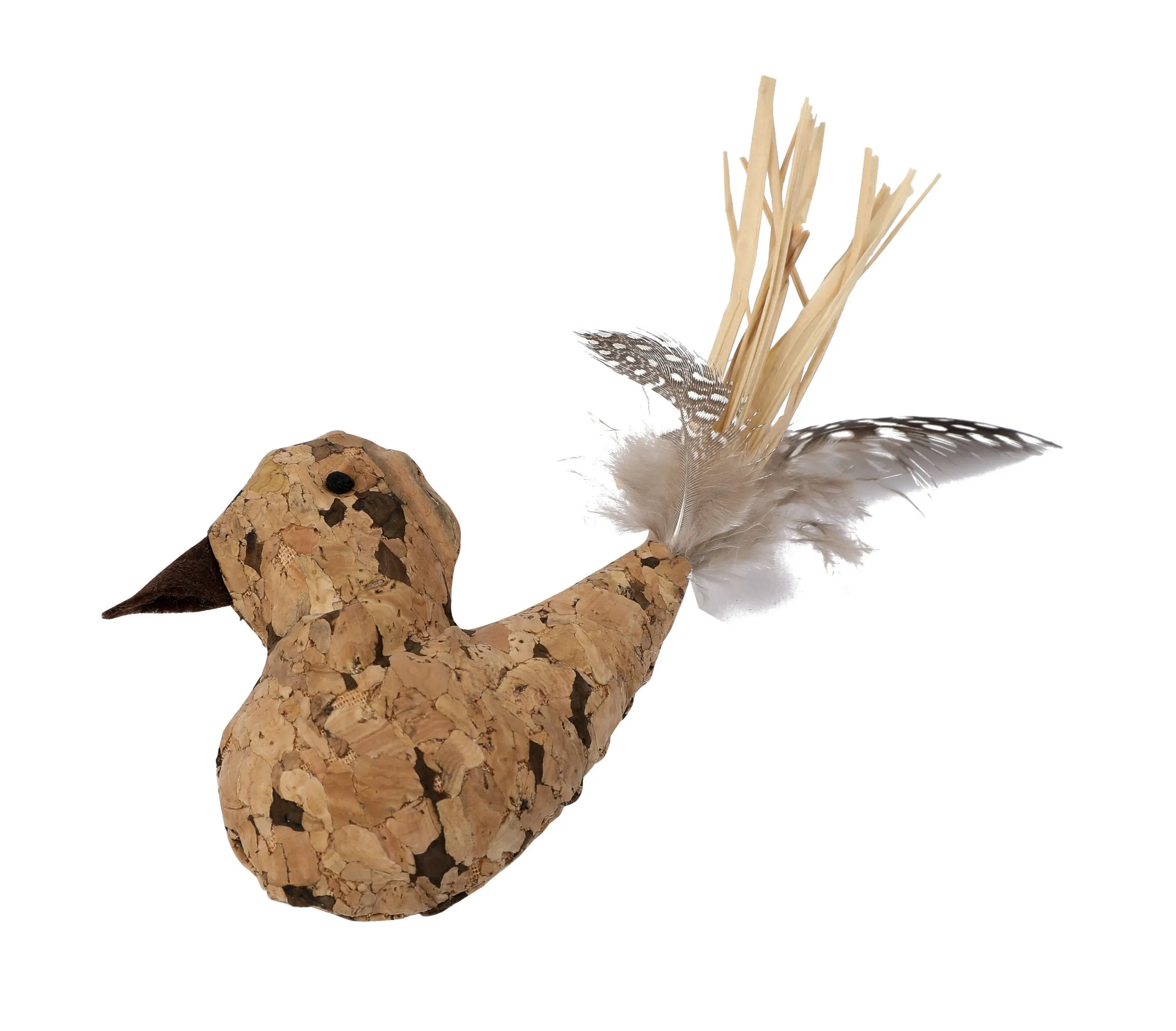 Wouapy - Jouet en Liège avec Plumes pour Chats - 16cm