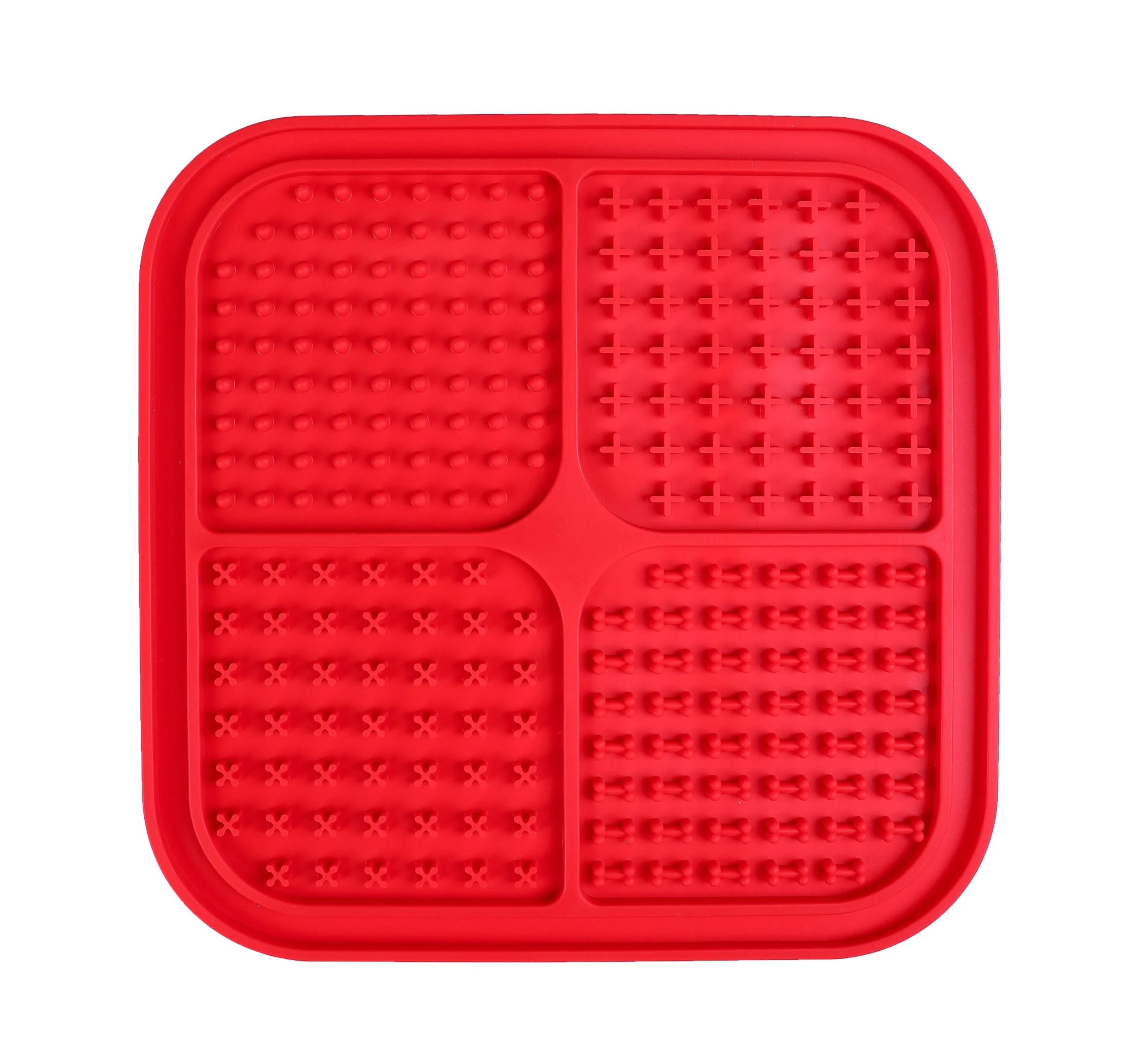 Wouapy - Tapis à Lécher Carré Rouge - 20x20cm