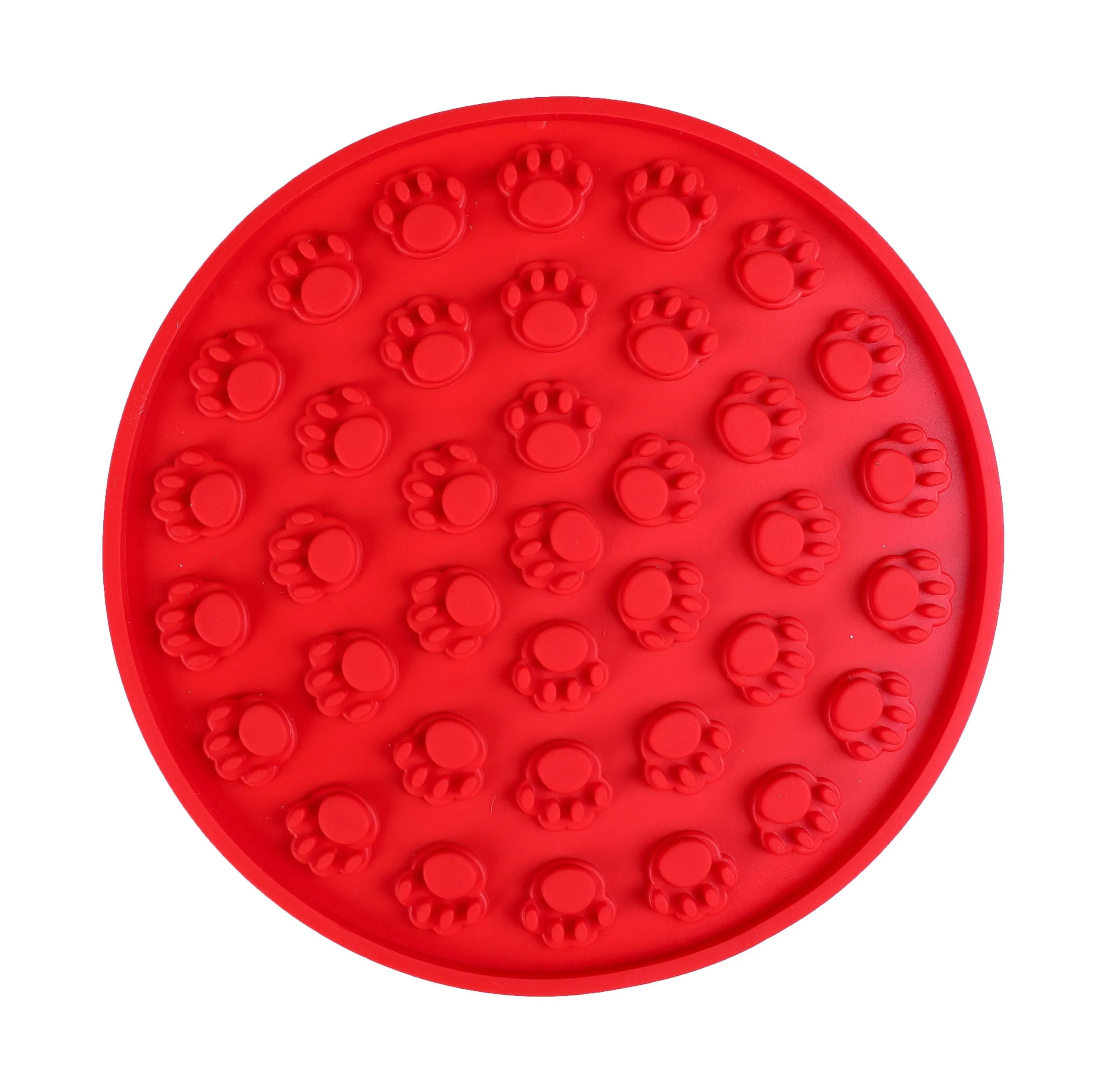 Wouapy - Tapis à Lécher Rond Rouge - 15cm