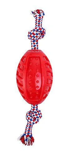Wouapy - Balle Rugby avec Corde pour Chiens - 24cm