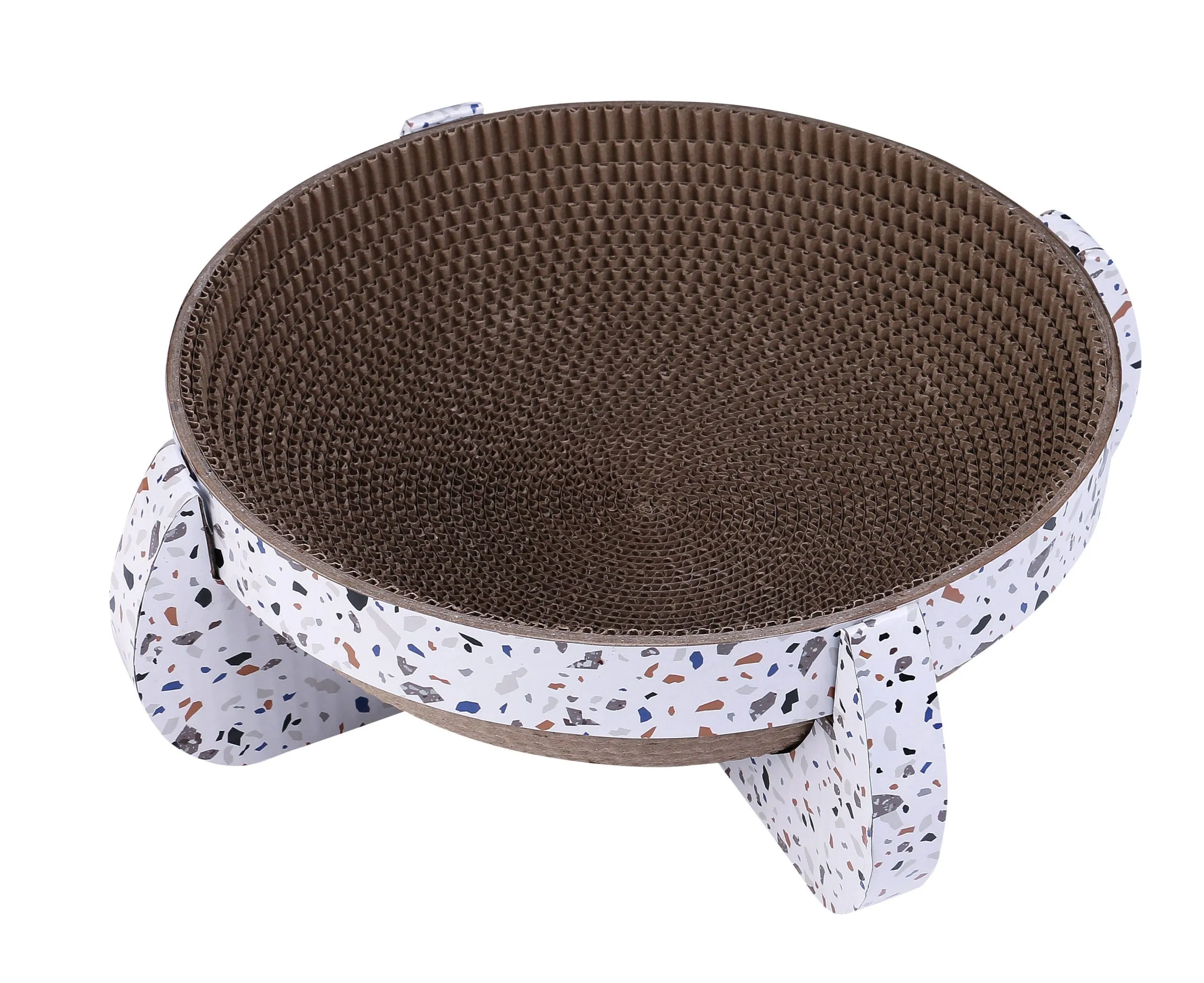 Wouapy - Griffoir Navette Terrazo pour Chats - 35x35x13cm