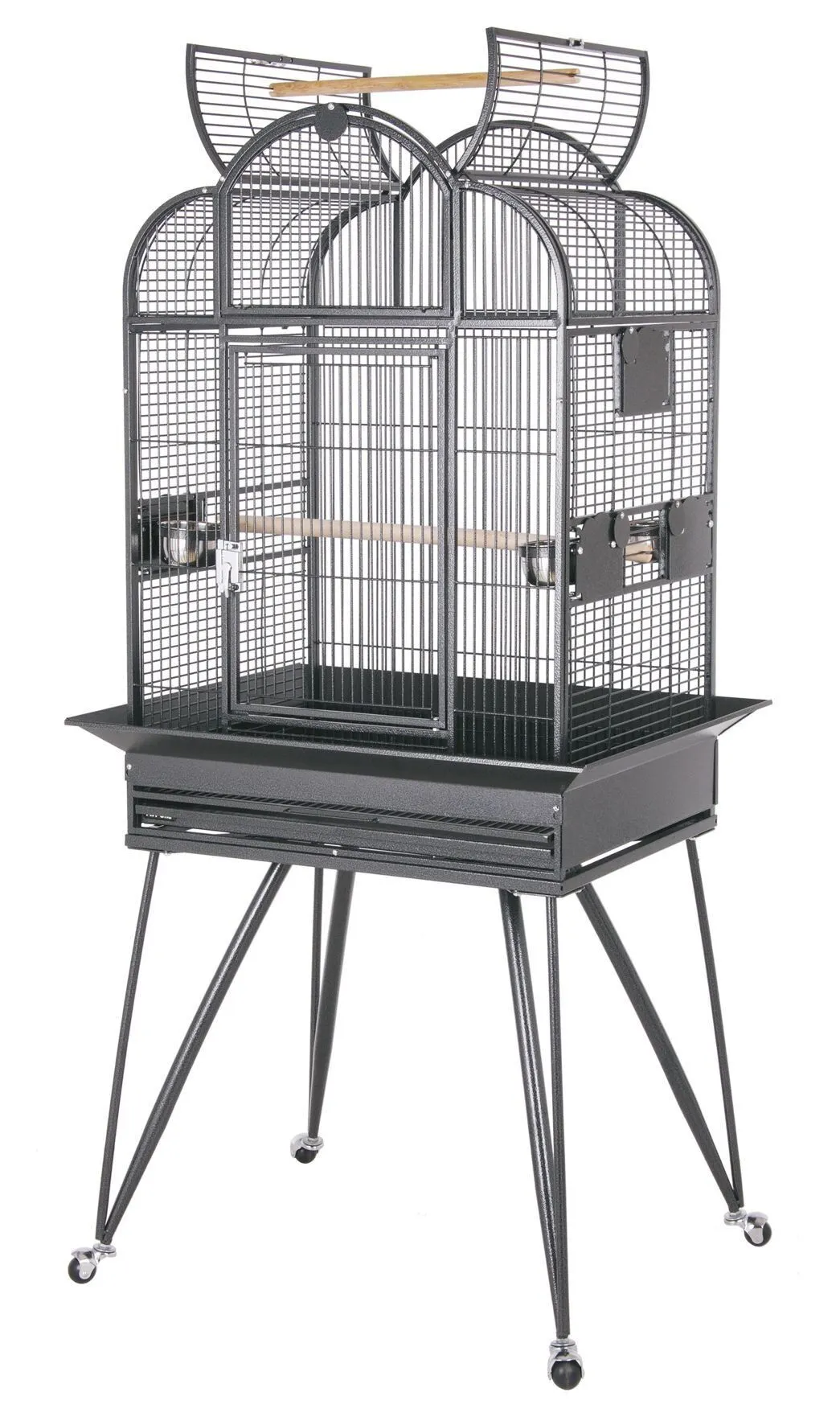 United Bird - Cage Borghese avec Roulettes pour Oiseaux - Anthracite