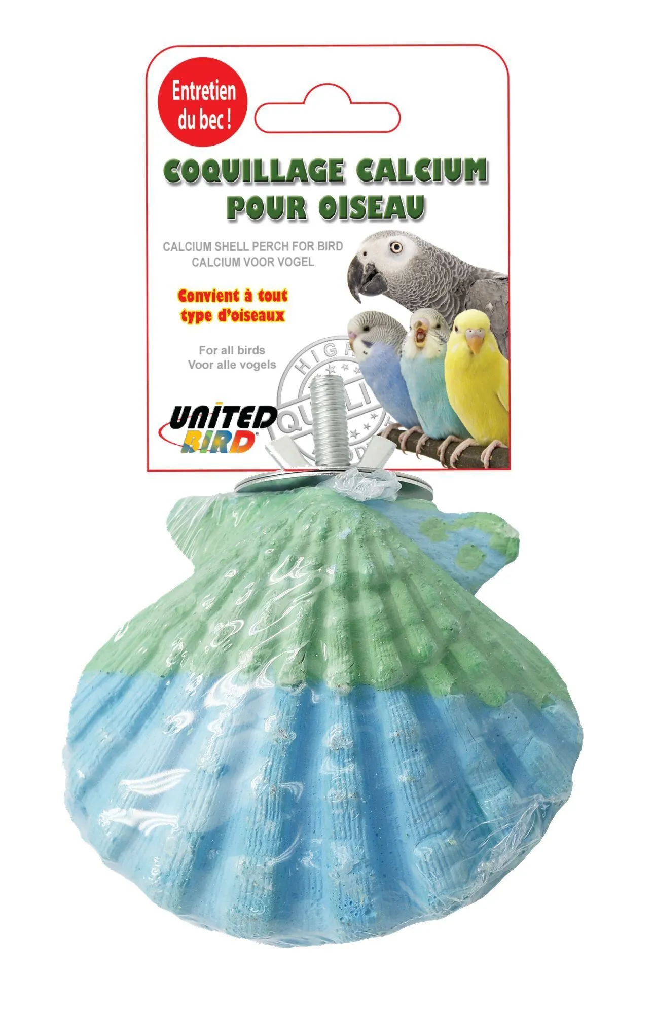 United Bird - Coquillage en Calcium à Suspendre pour Oiseaux