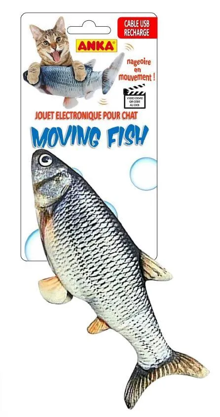 Anka - Jouet Moving Fish Electronique pour Chat - Gris