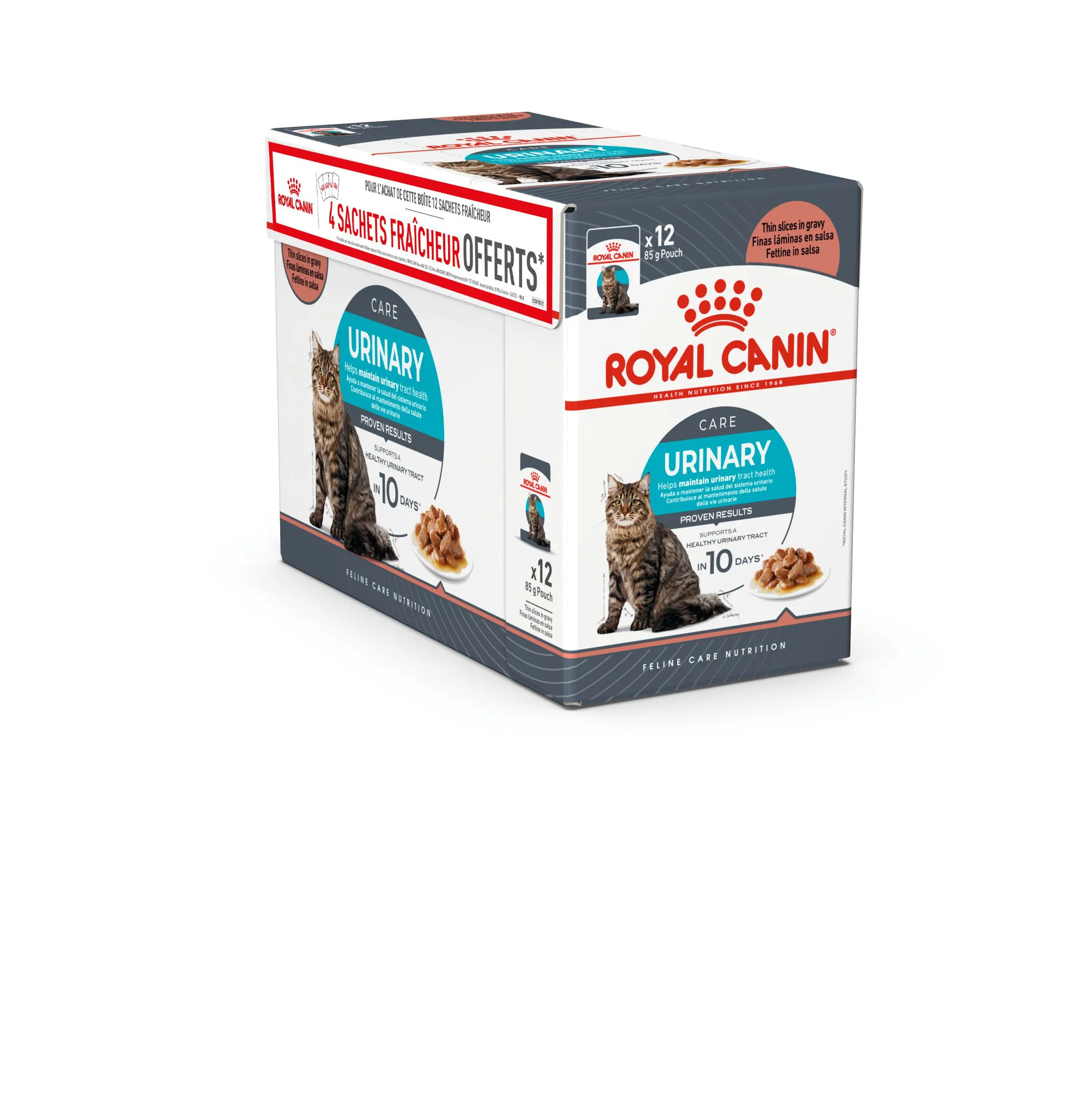 Royal Canin - Bouchées en Sauce Urinary pour Chats - 12x85g dont 4 Gratuits
