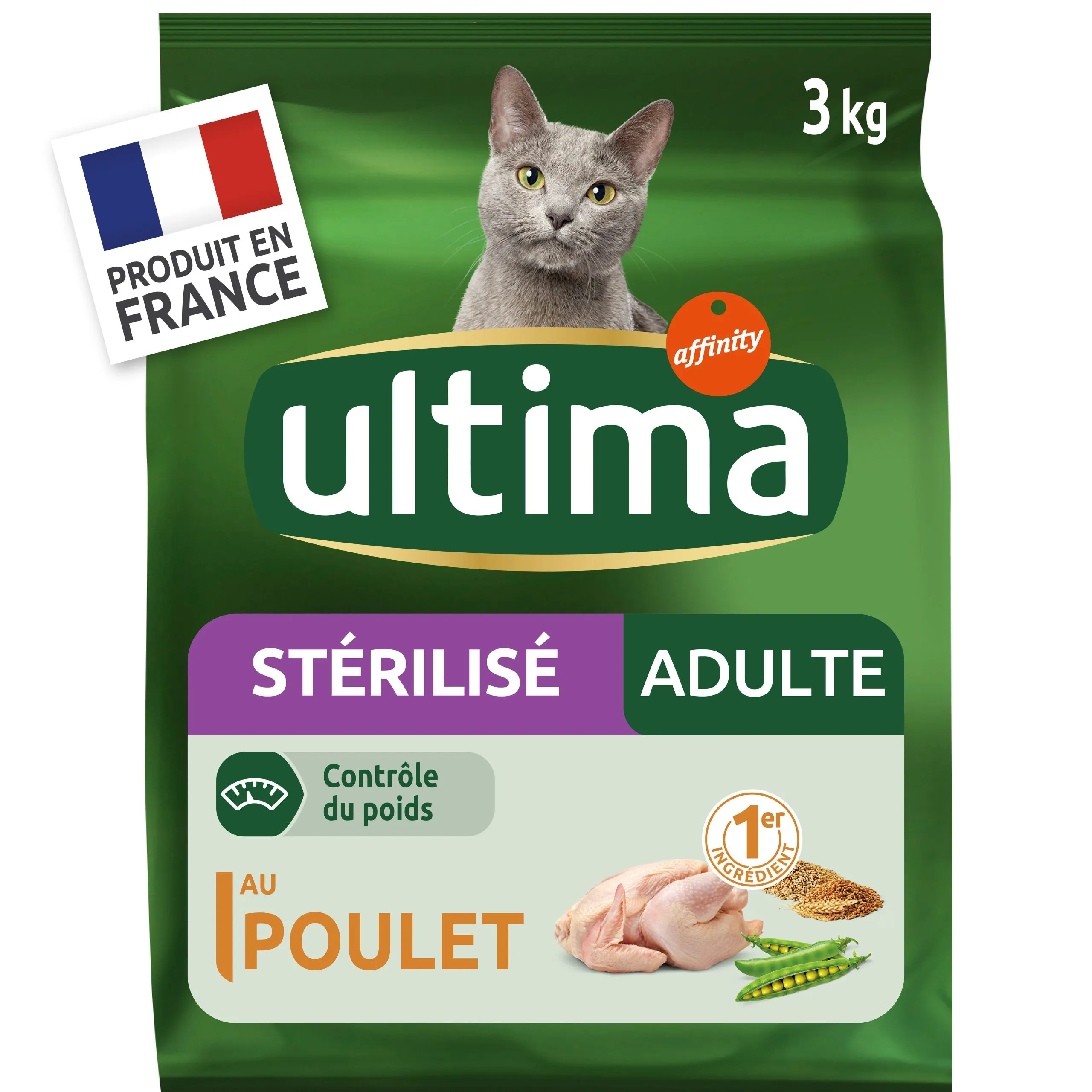 Ultima - Croquettes Chat Stérilisé Adulte Poulet - 3 kg