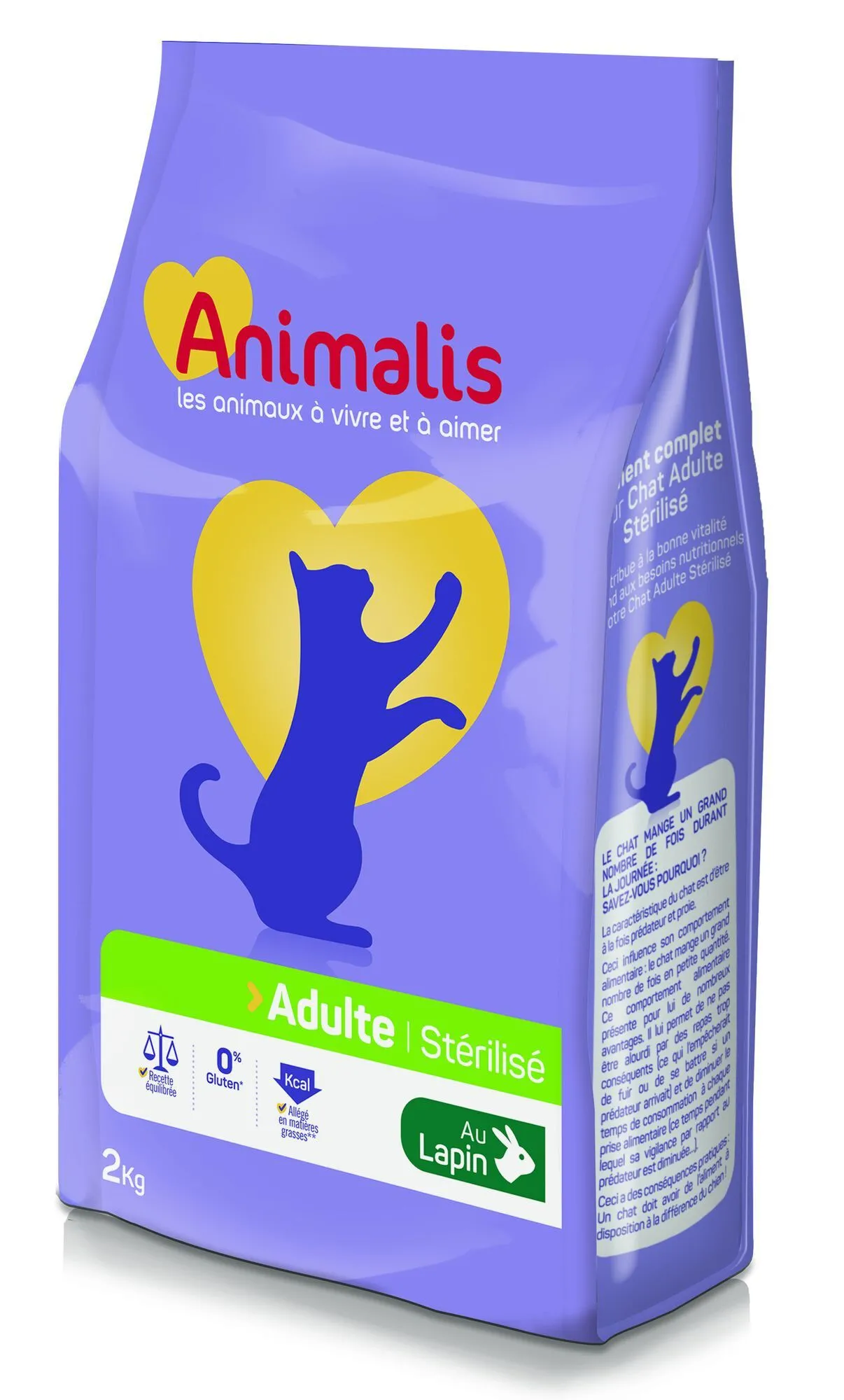 Animalis - Croquettes pour Chat Sterilise Lapin - 2kg