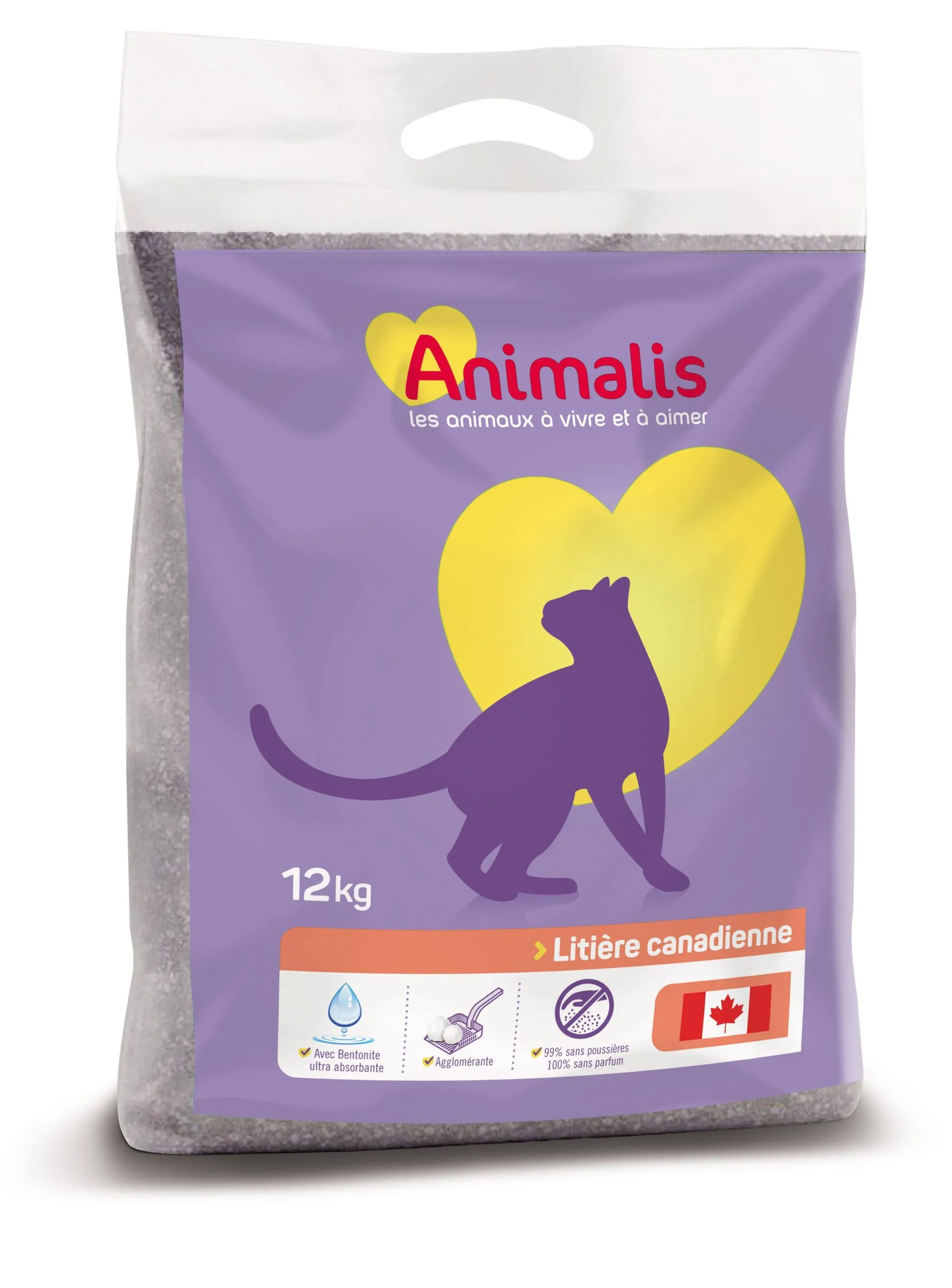 Animalis - Litière Canadienne Agglomérante pour Chat - 12Kg