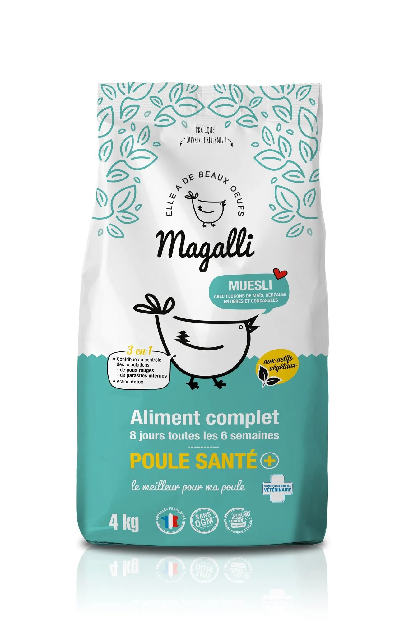 Magalli - Aliment Complet Poule Santé pour Basse-cour - 4Kg