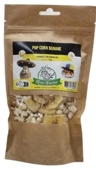 Octave Bauchant - Friandises Pop-corn Banane Rongeurs - 25G