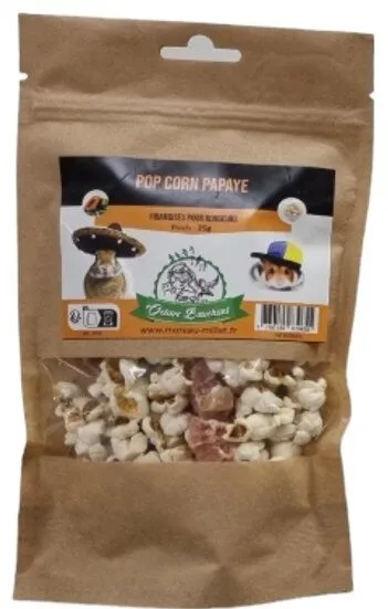 Octave Bauchant - Friandises Pop-corn Papaye Rongeurs - 25g