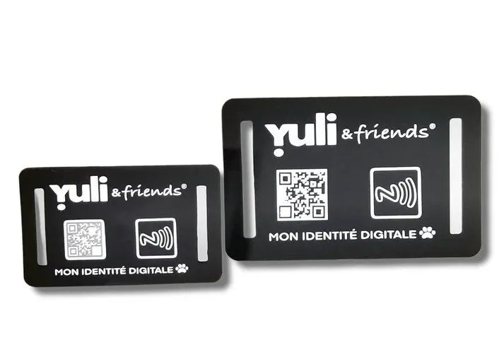 Yuli - Médaille d’identification instantanée pour animaux - Silicone small 50 x 30 mm