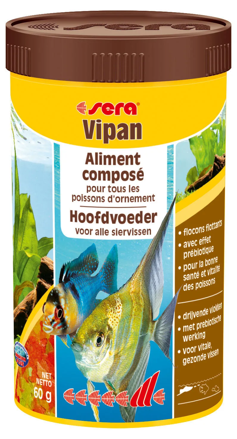 Sera - Aliments Composé en Flocons Vipan pour Poissons d'Ornement - 250ml