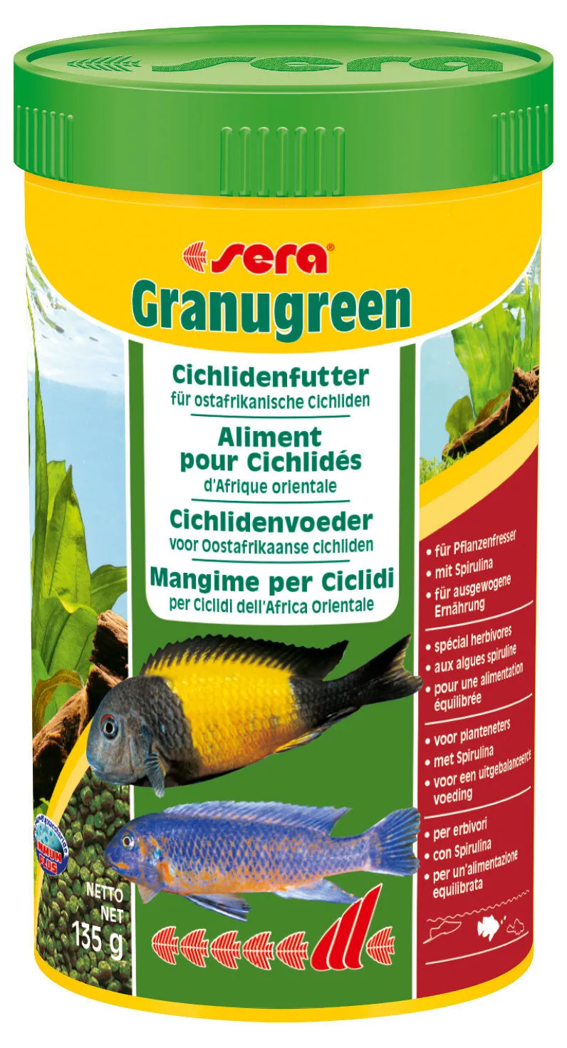 Sera - Aliments aux Algues Granugreen pour Cichlidés d'Afrique Orientale - 250ml
