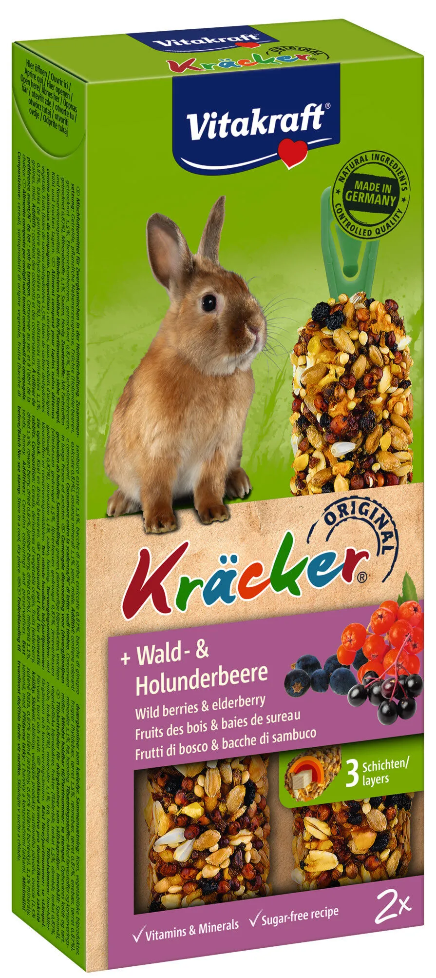 Vitakraft - Friandises Kräcker aux Fruits des Bois pour Lapins Nains - x2