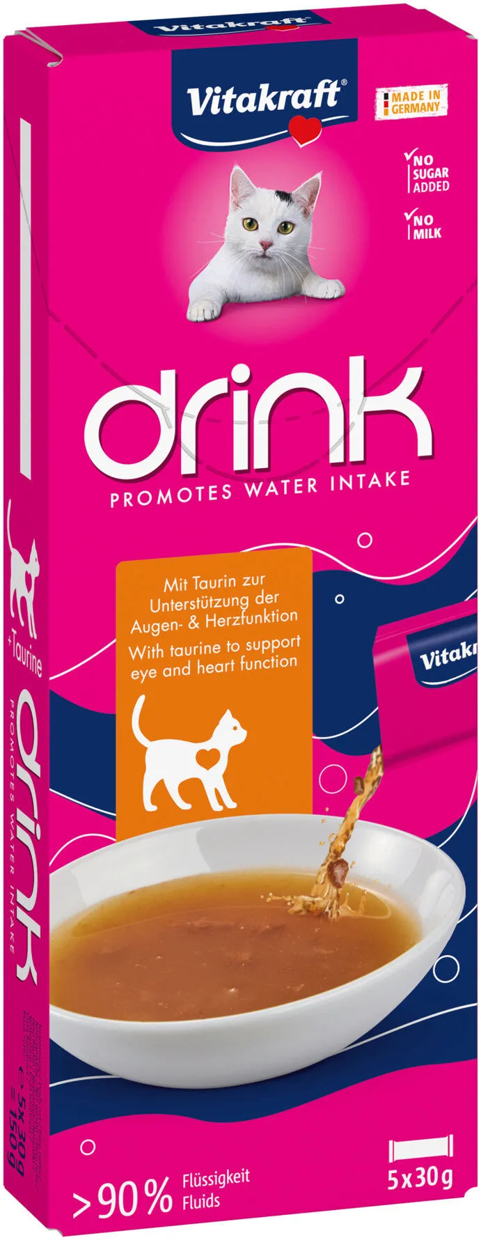 Vitakraft - Friandise Drink au Poulet + Taurine pour Chats - 5x30g