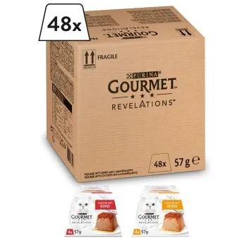 GOURMET Mousse Revelations en sauce 48x57 g Poulet et bœuf