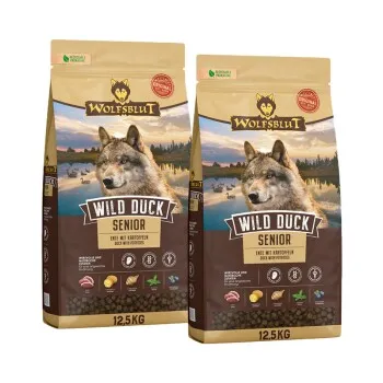 WOLFSBLUT Wild Duck Croquettes pour Chien Senior 2x12,5 kg