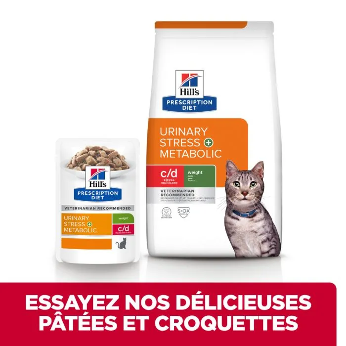 Hill's Prescription Diet C/D Urinary Stress + Metabolic croquettes pour chat au poulet