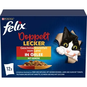 Felix Doppelt Lecker 12 x 85 g Variété de saveurs aux légumes