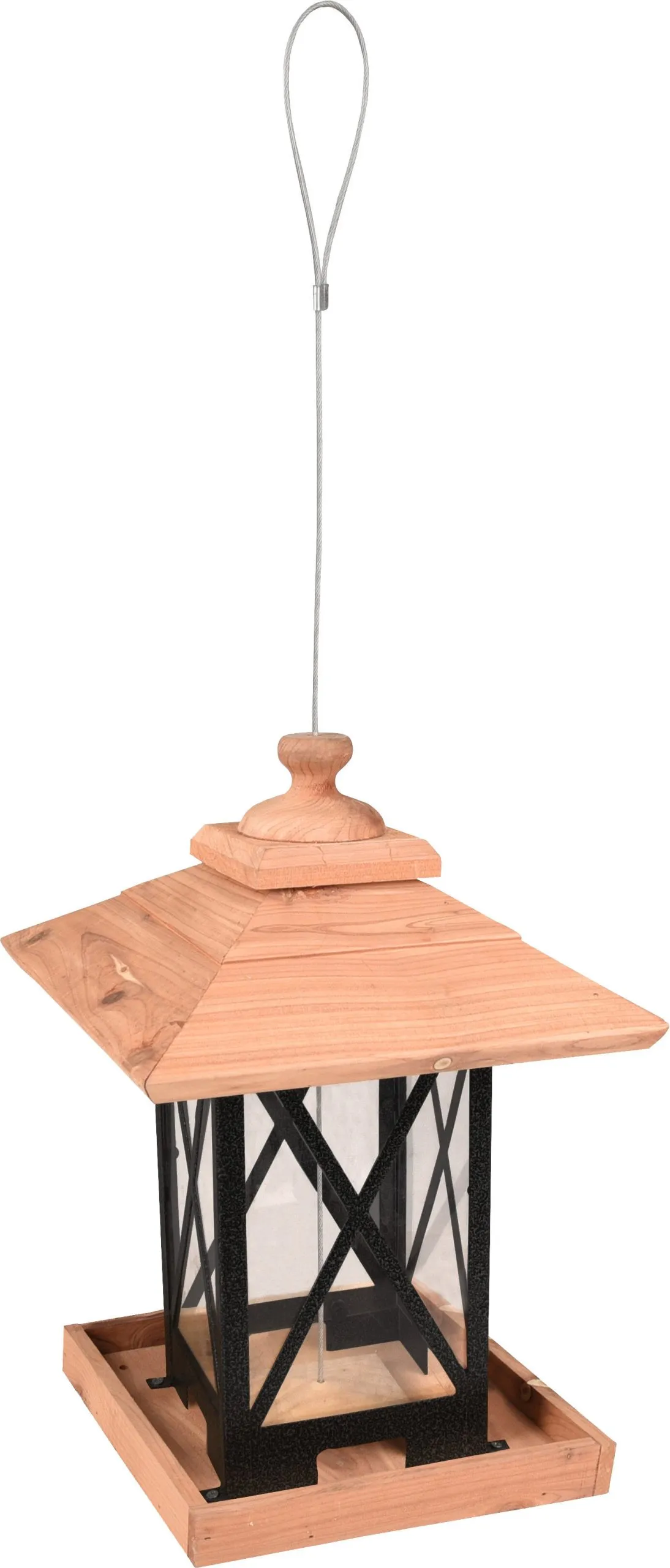 Flamingo - Mangeoire Silo Graines Leya Métallique - 22x22x32cm