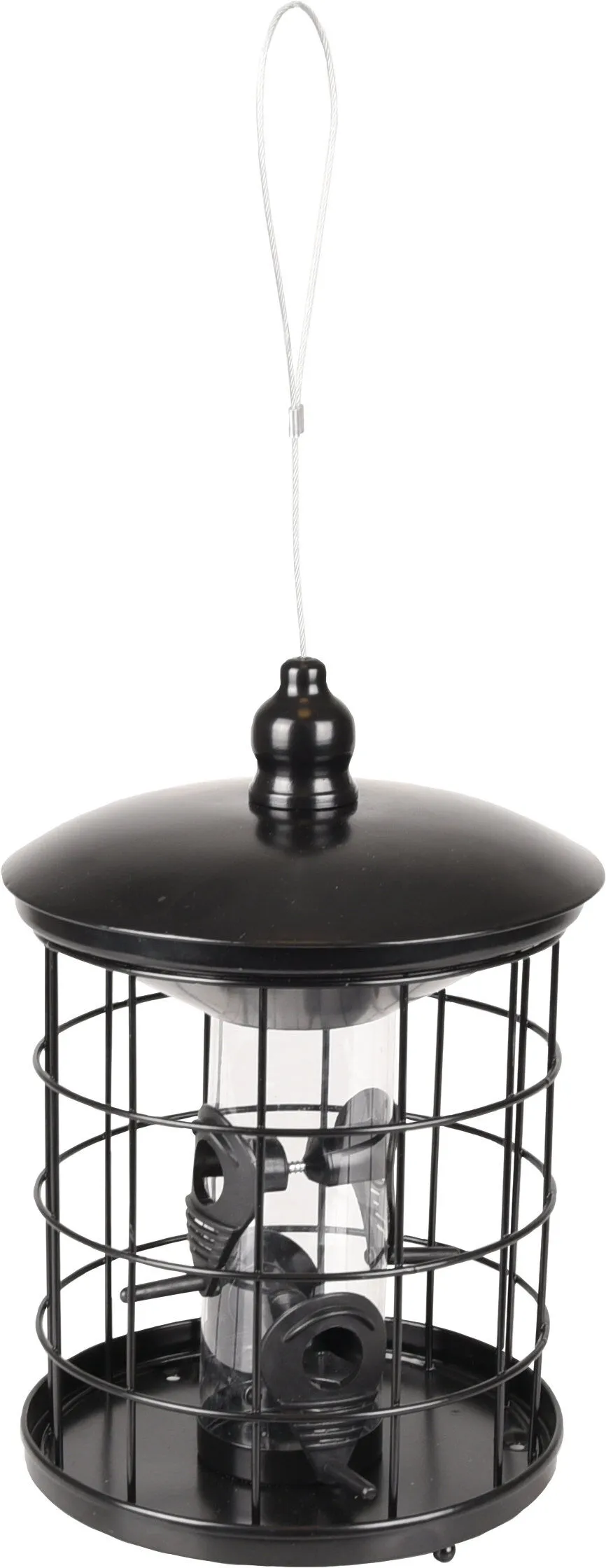 Flamingo - Mangeoire Silo Graines Thyra Métallique Noir - 20x20x29cm