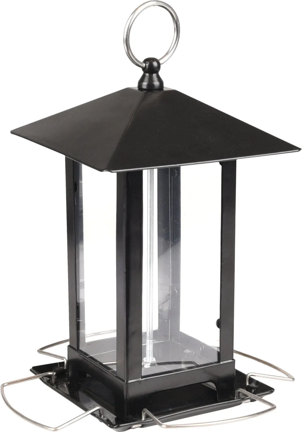 Flamingo - Mangeoire Silo Graines Kimi Métallique Noir - 14x14x22cm